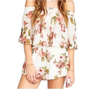 Show Me Your MuMu White Floral Off-Shoulder Romper